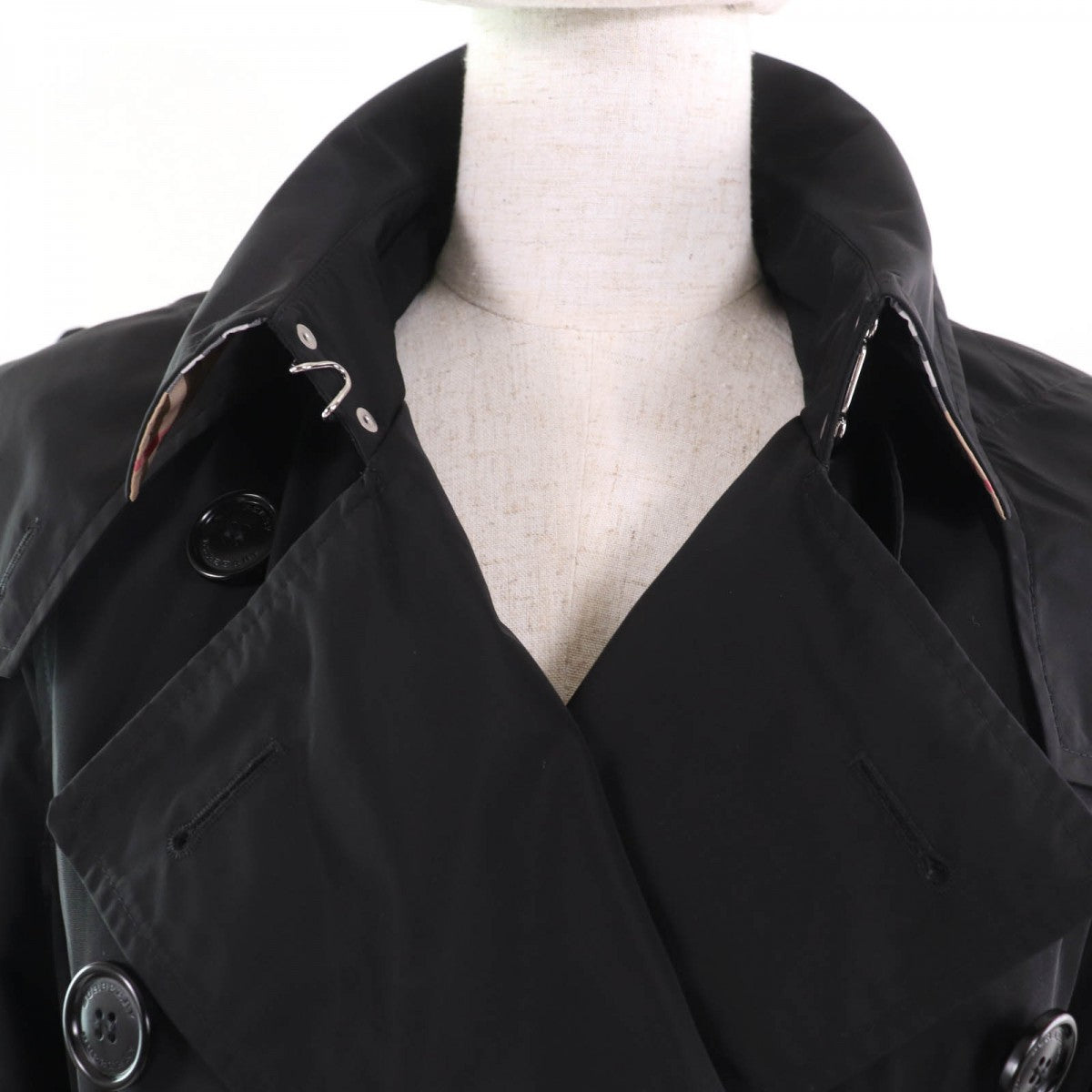 BURBERRY trench coat 8006111 Main: 100% polyester, Lining: 100% polyester, Part: 100% polyester, Part: Calf leather black Women 38