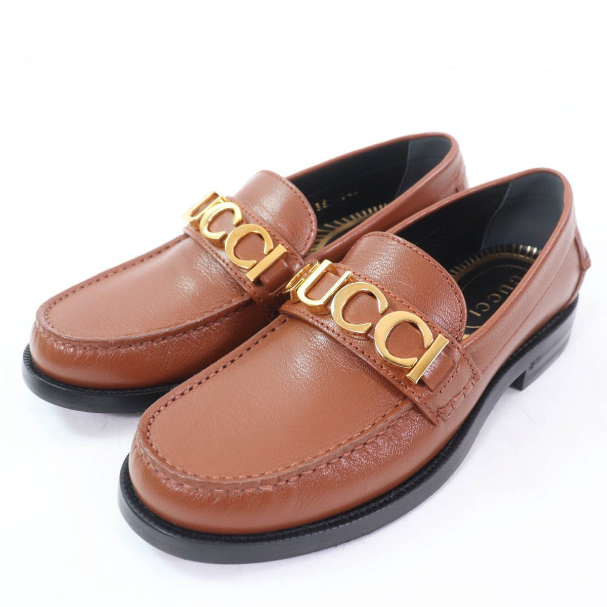 GUCCI loafers 700036 Main: Leather Brown Women 35