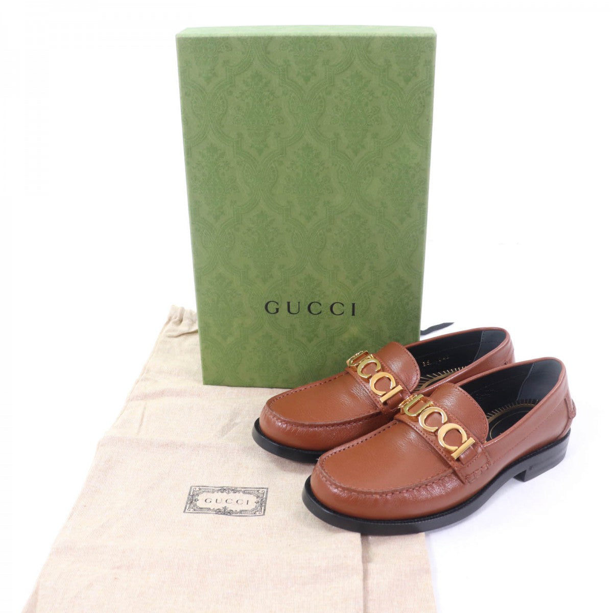 GUCCI loafers 700036 Main: Leather Brown Women 35