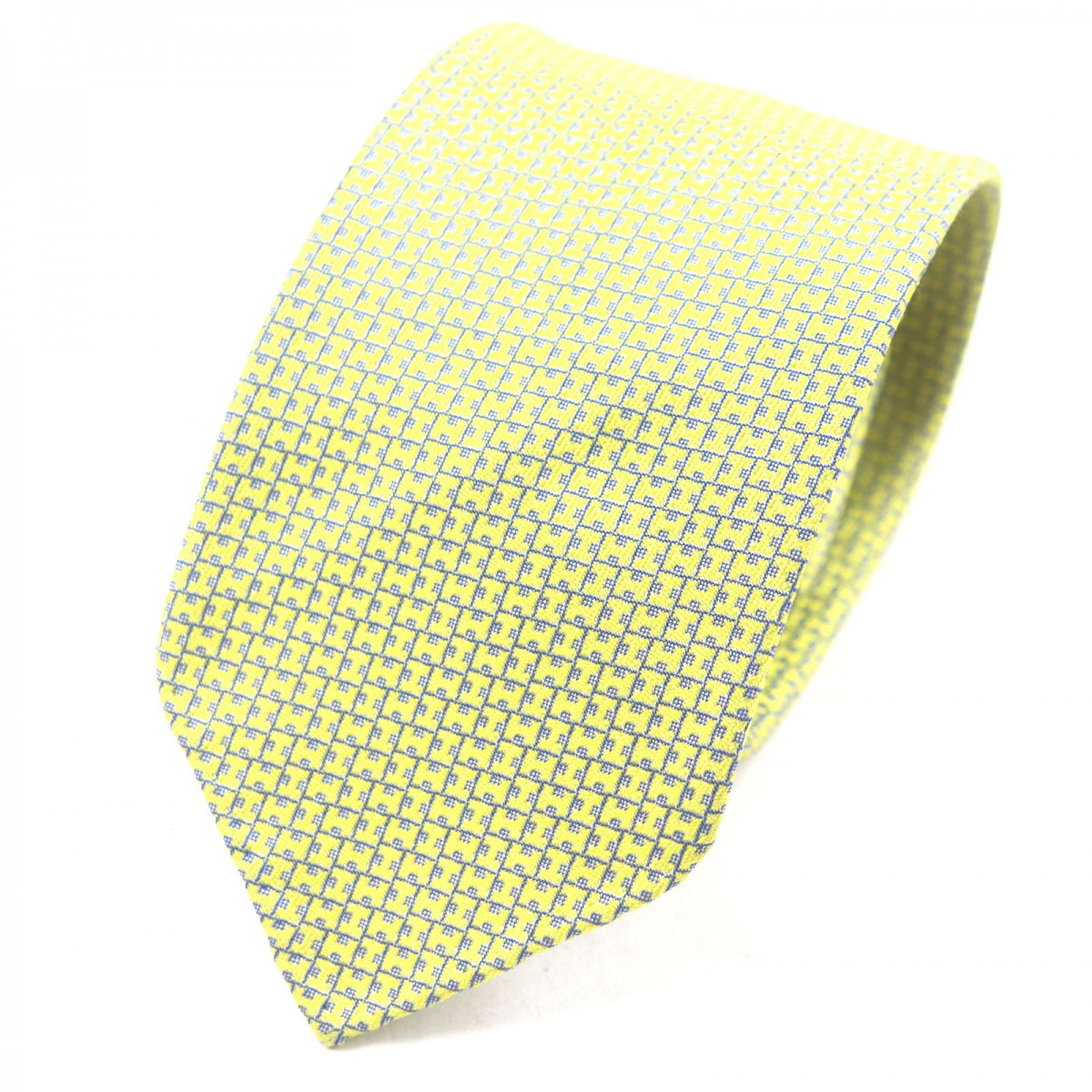 HERMES tie silk yellow