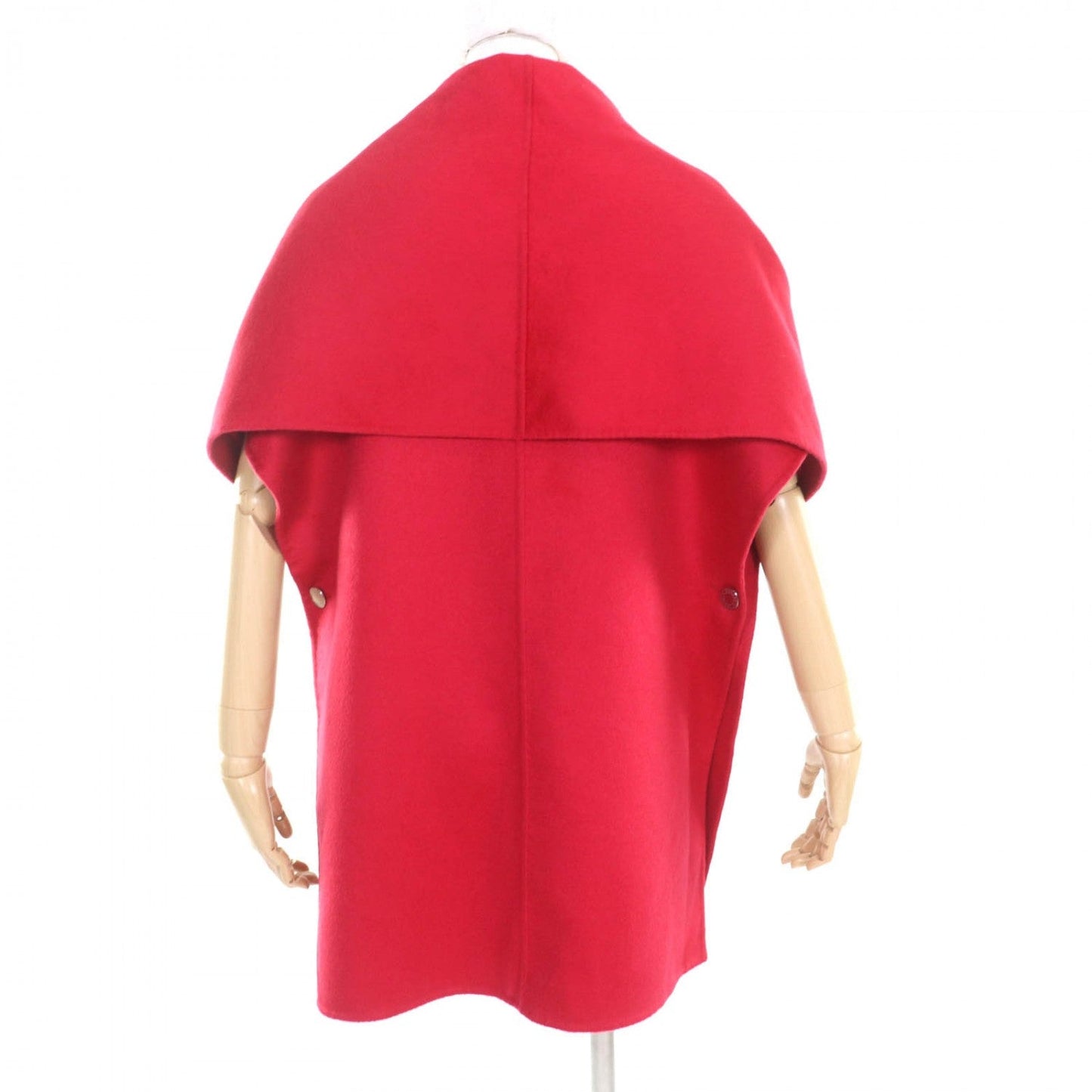HERMES poncho cashmere Red 36