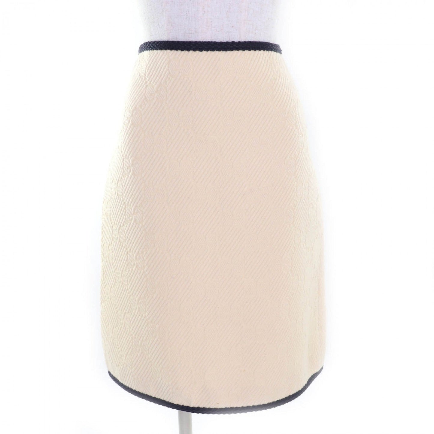 GUCCI Tight Skirt 577898 wool Ivory navy 36
