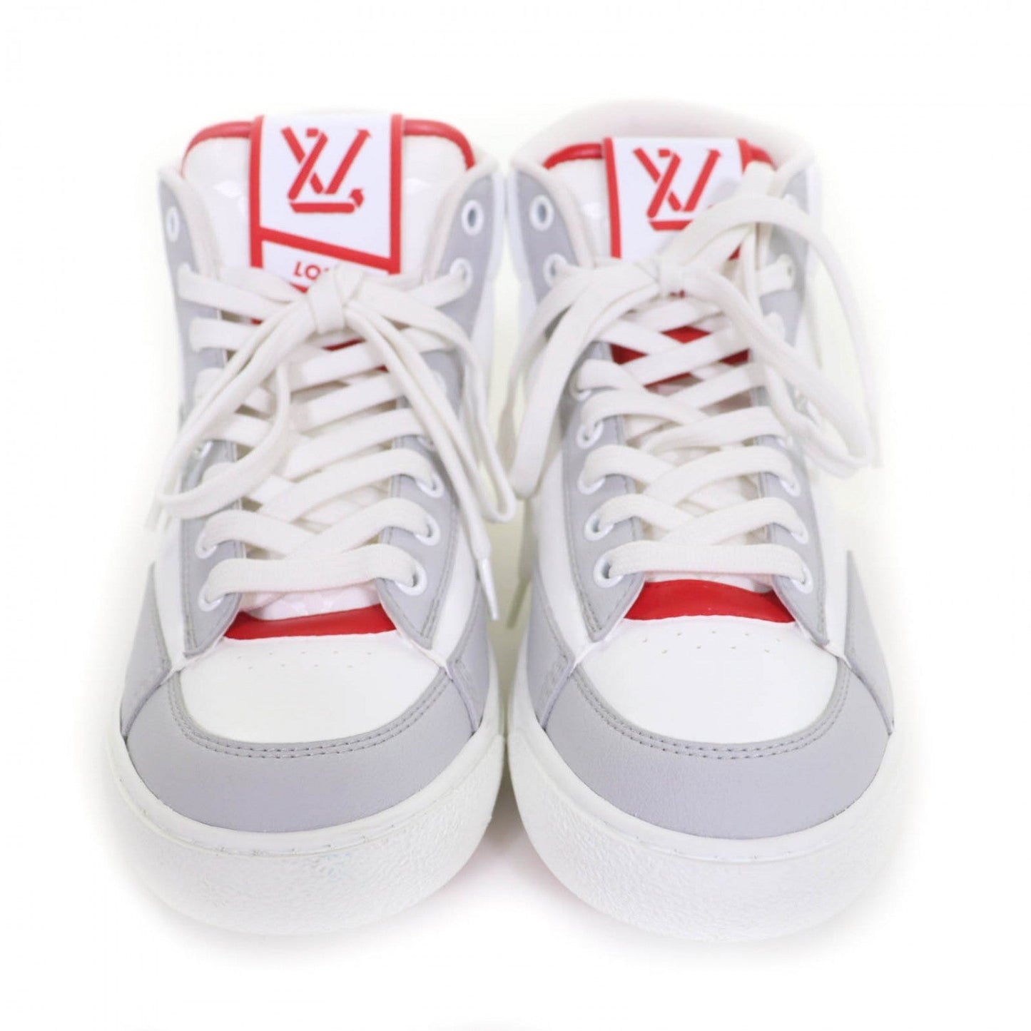 LOUIS VUITTON High cut sneakers leather White red Charlie line 36