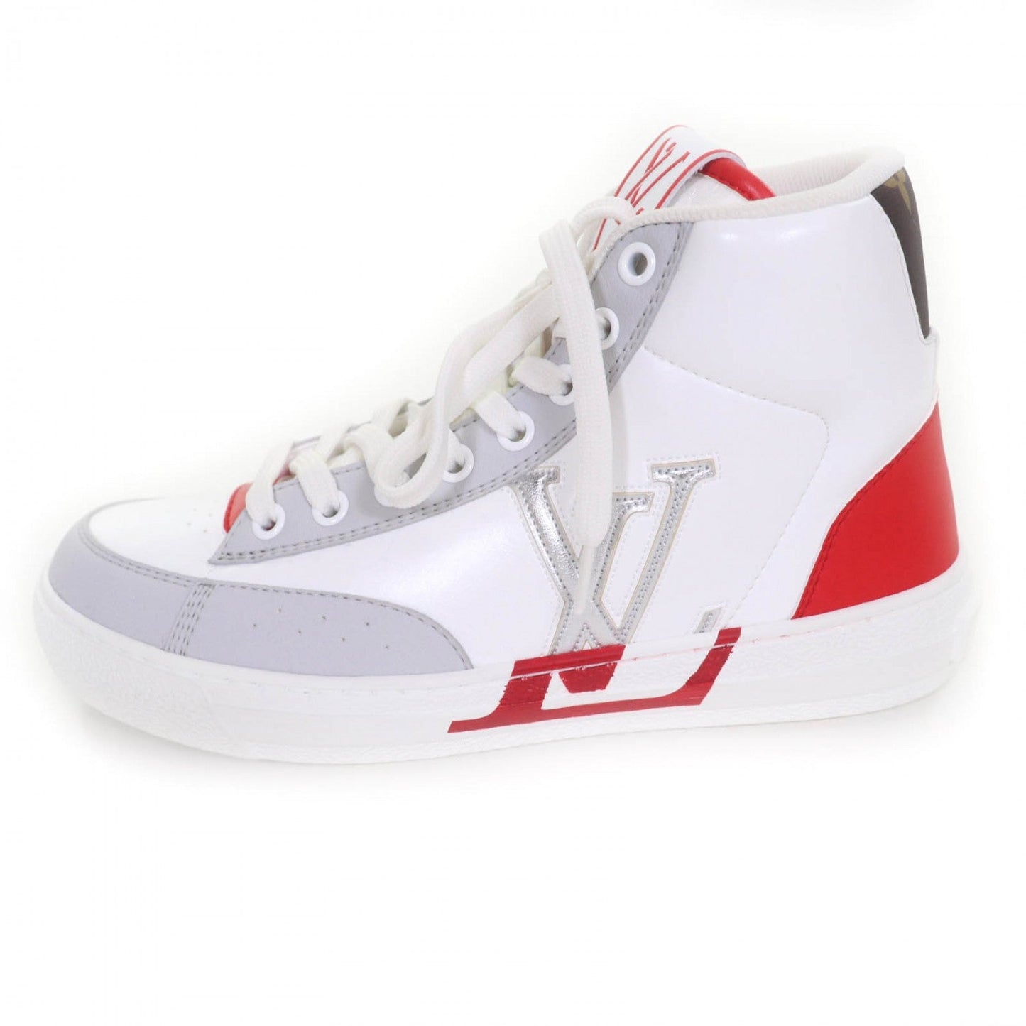 LOUIS VUITTON High cut sneakers leather White red Charlie line 36