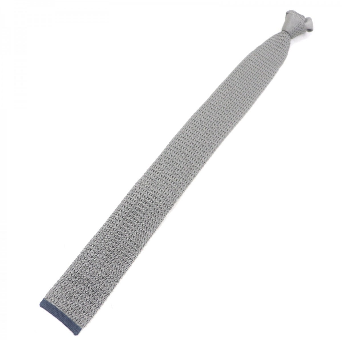 HERMES tie silk gray CRAVATE TRICOT DE SOIE