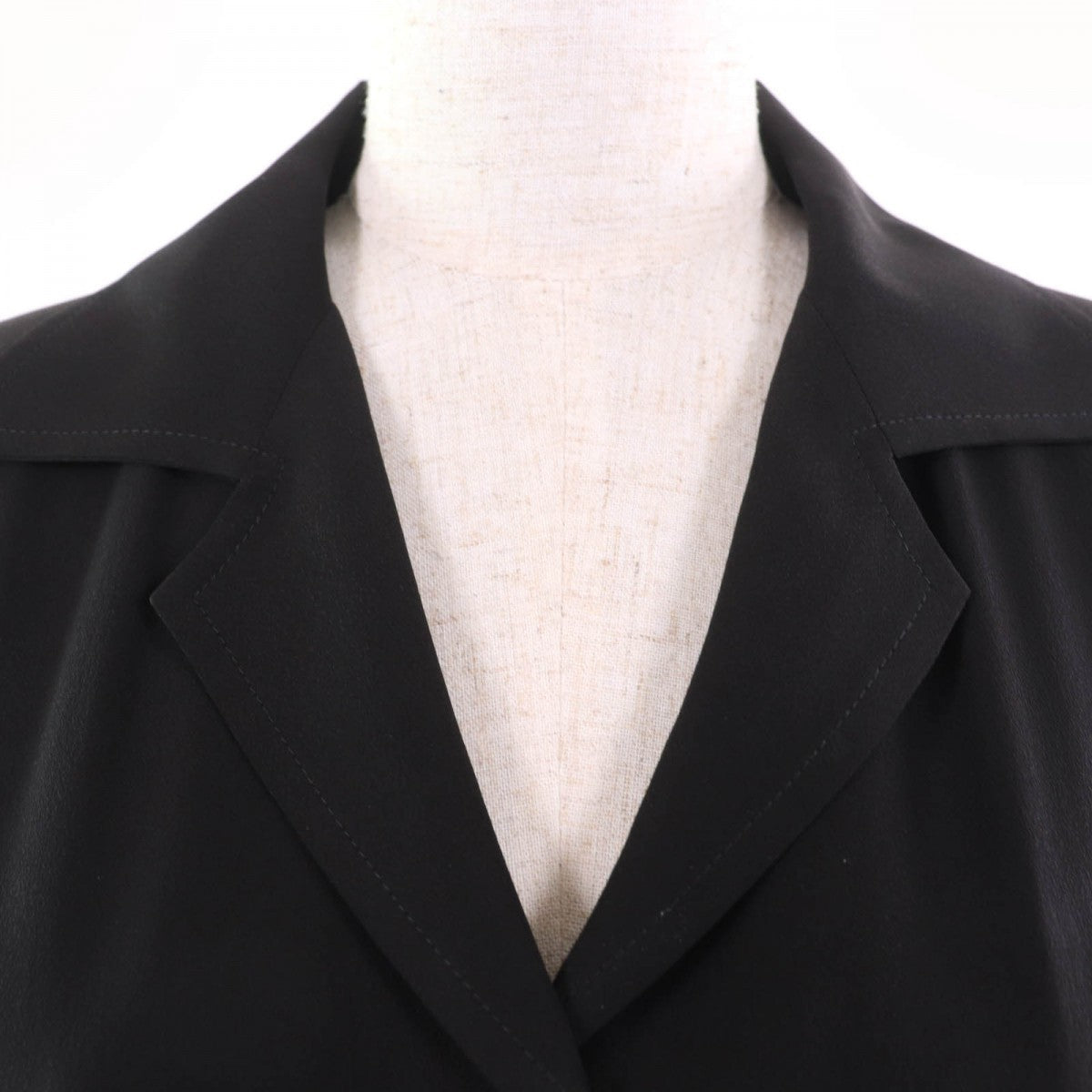 LOUIS VUITTON one piece 1AFSWC silk black Belted asymmetrical shirt dress 34