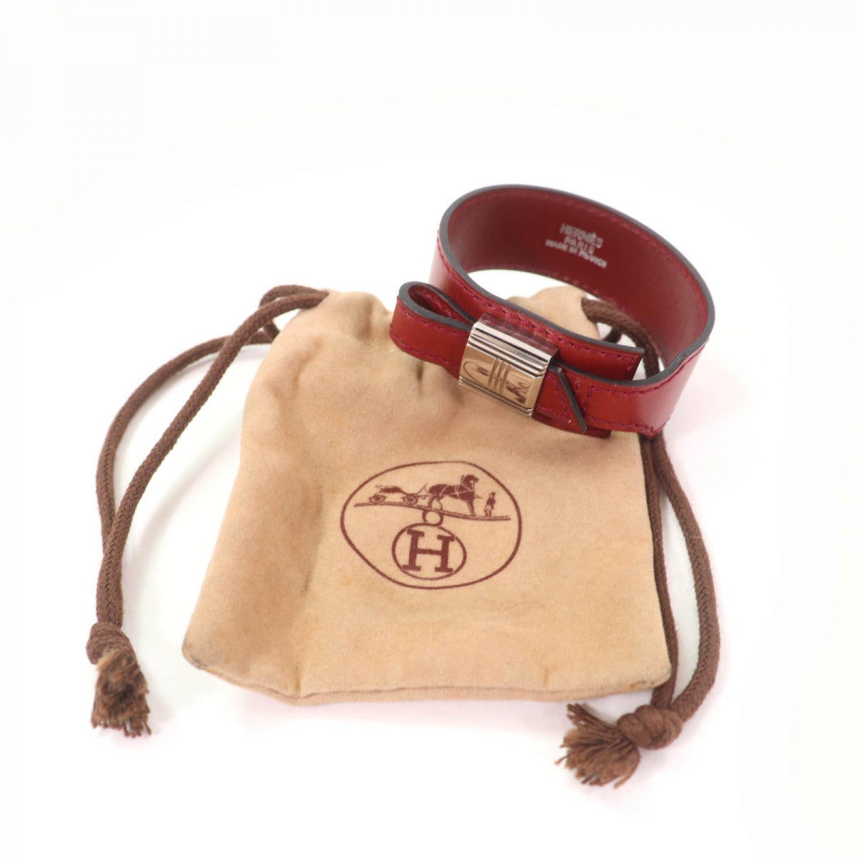 HERMES bracelet leather Bordeaux Artemis Bracelet M