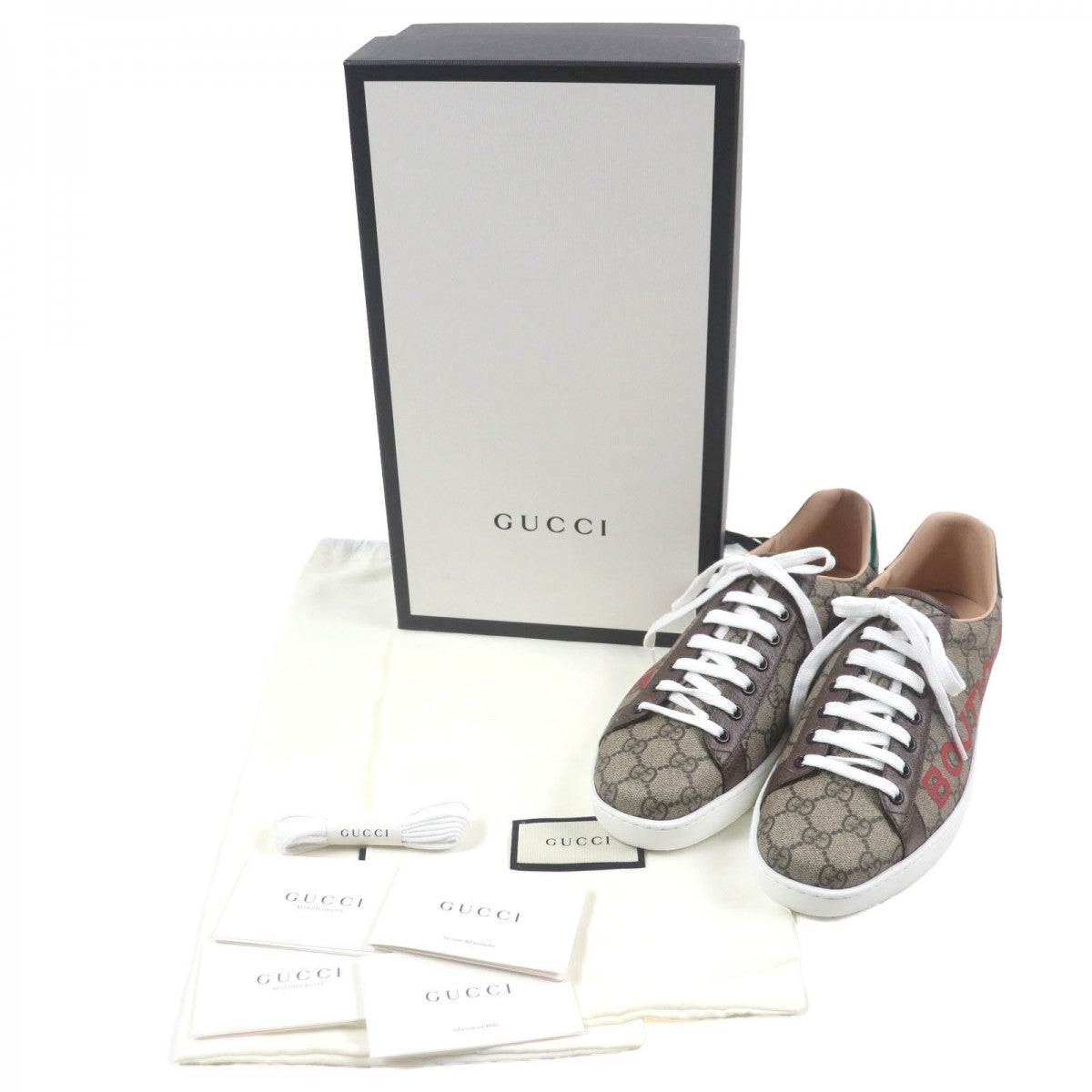 GUCCI Low cut sneakers 623236 canvas Brown ACE Ace 8