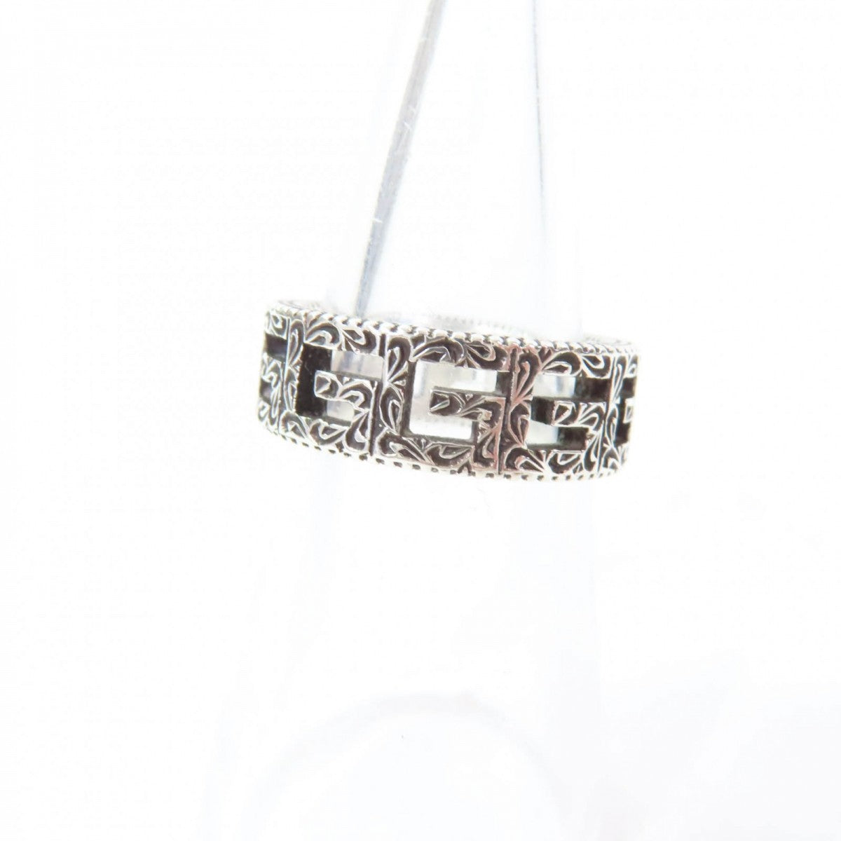 GUCCI Ring AG925 Silver Arabesque Square G 11