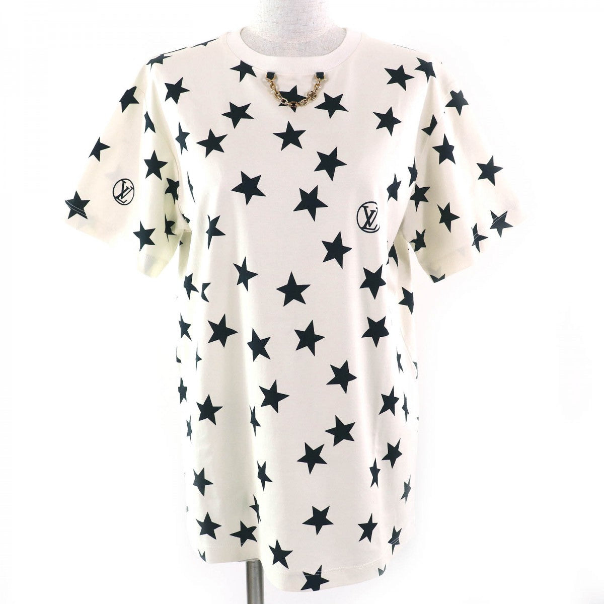 LOUIS VUITTON Short sleeve T-shirt 1AA9WZ cotton Ivory black S