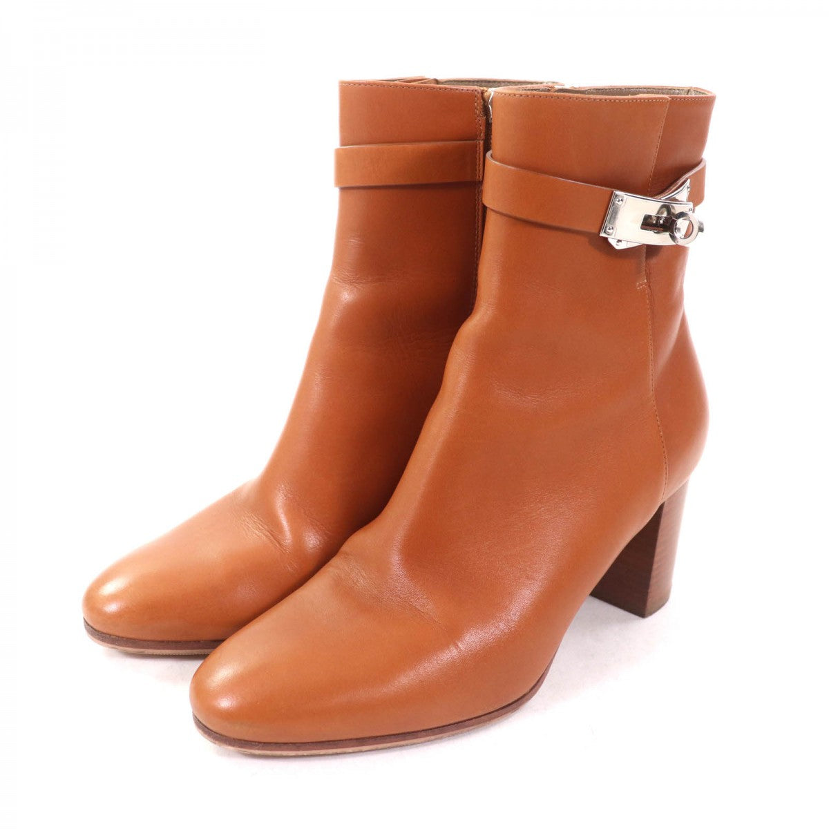 HERMES short boots leather Brown Saint Germain 36.5