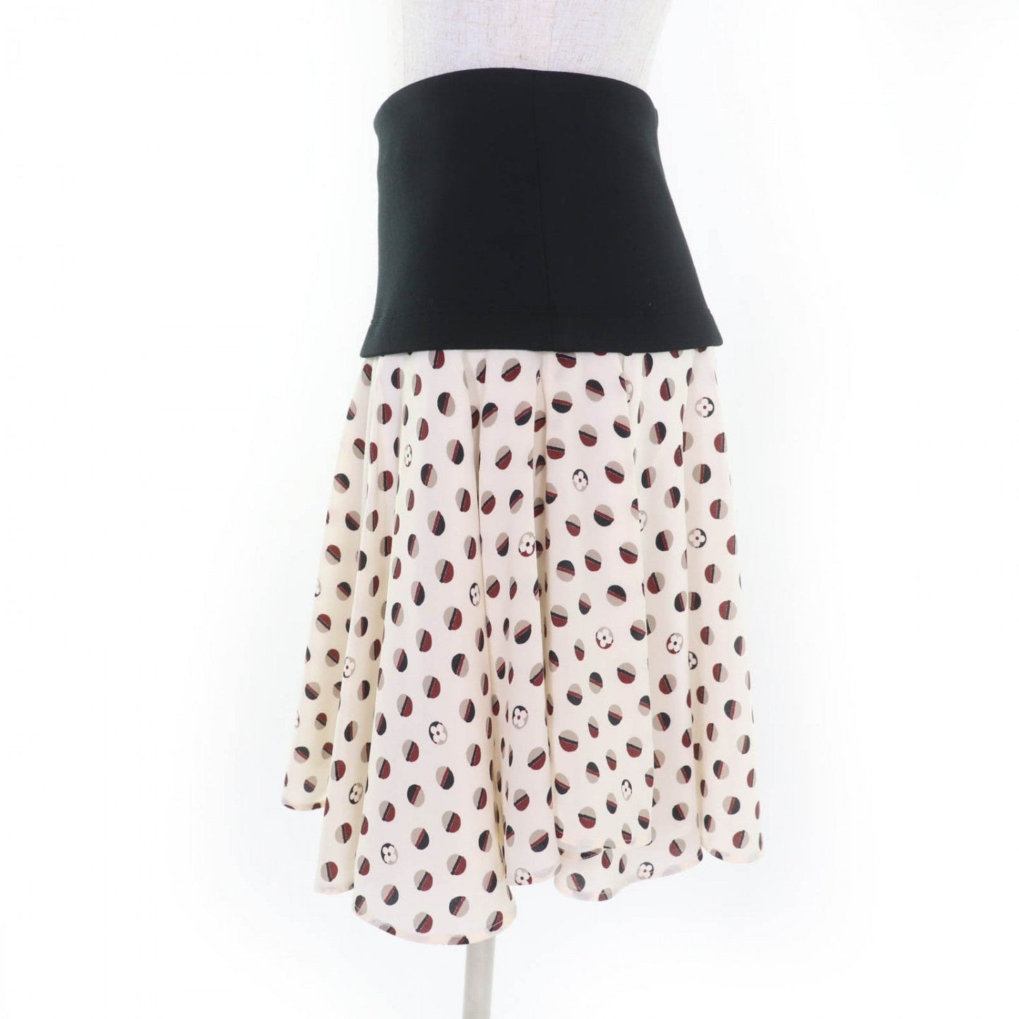 LOUIS VUITTON flare skirt cotton Beige type S