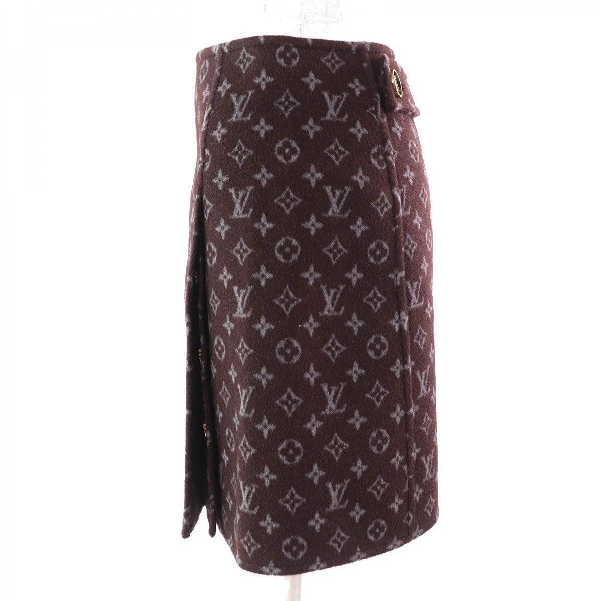 LOUIS VUITTON Mini skirt 1A90Z6  wool Brown gray Monogram Martin Girl 34