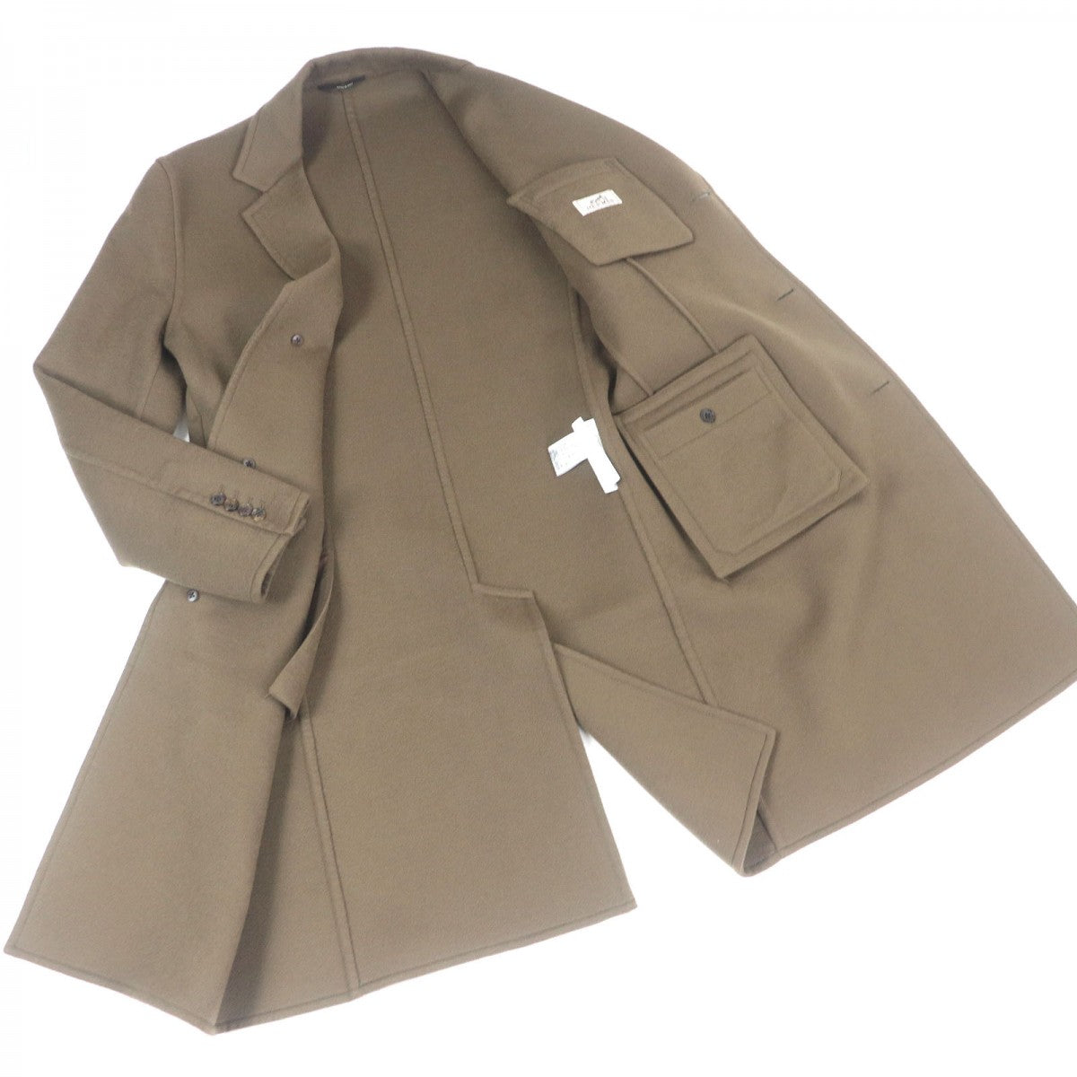 HERMES Chester coat cashmere Brown 48