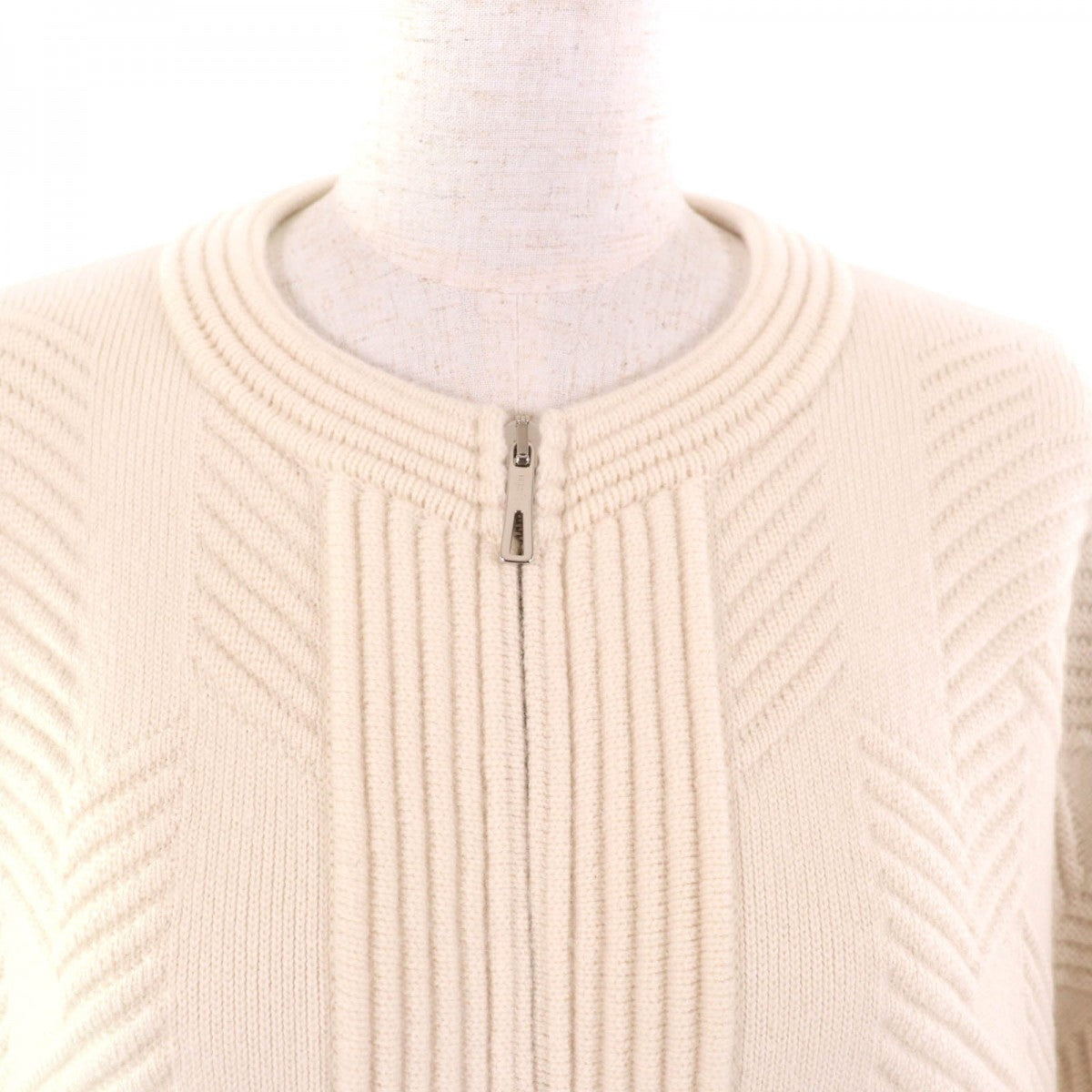 HERMES coat 3H2101D4 wool off white 38