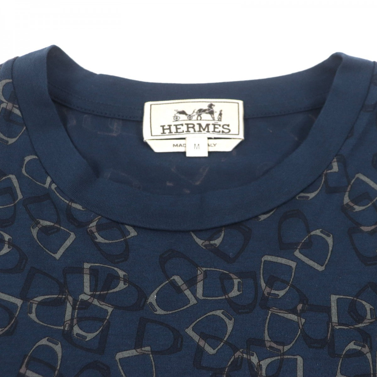 HERMES Short sleeve T-shirt cotton Navy M