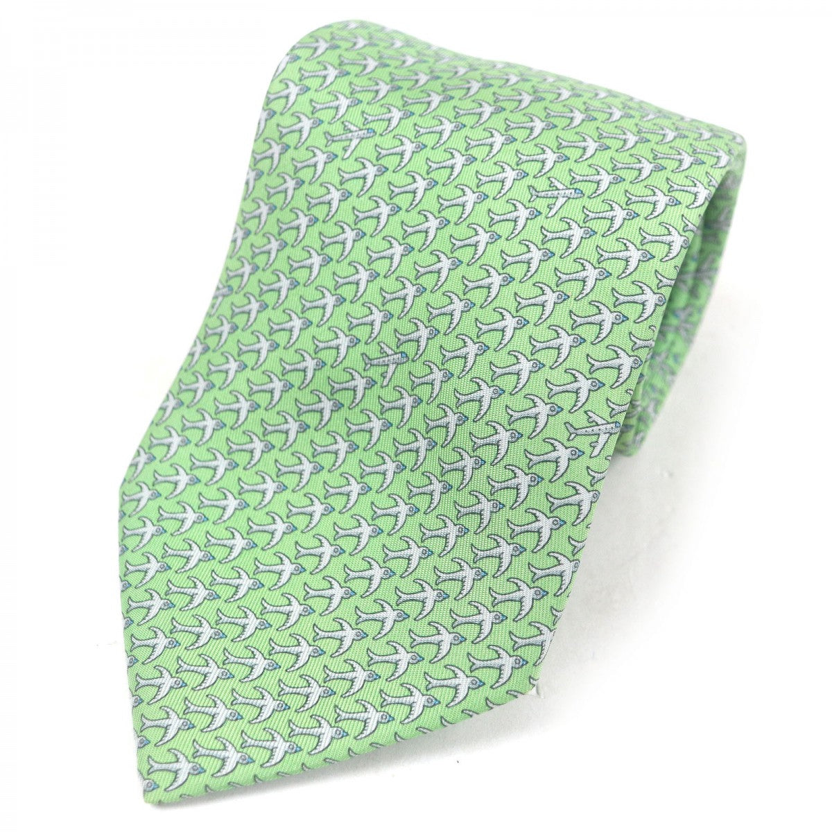 HERMES tie 5598MA silk green