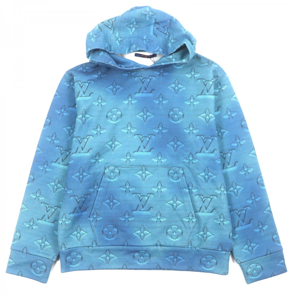 LOUIS VUITTON Hoodie cotton blue 3D monogram M