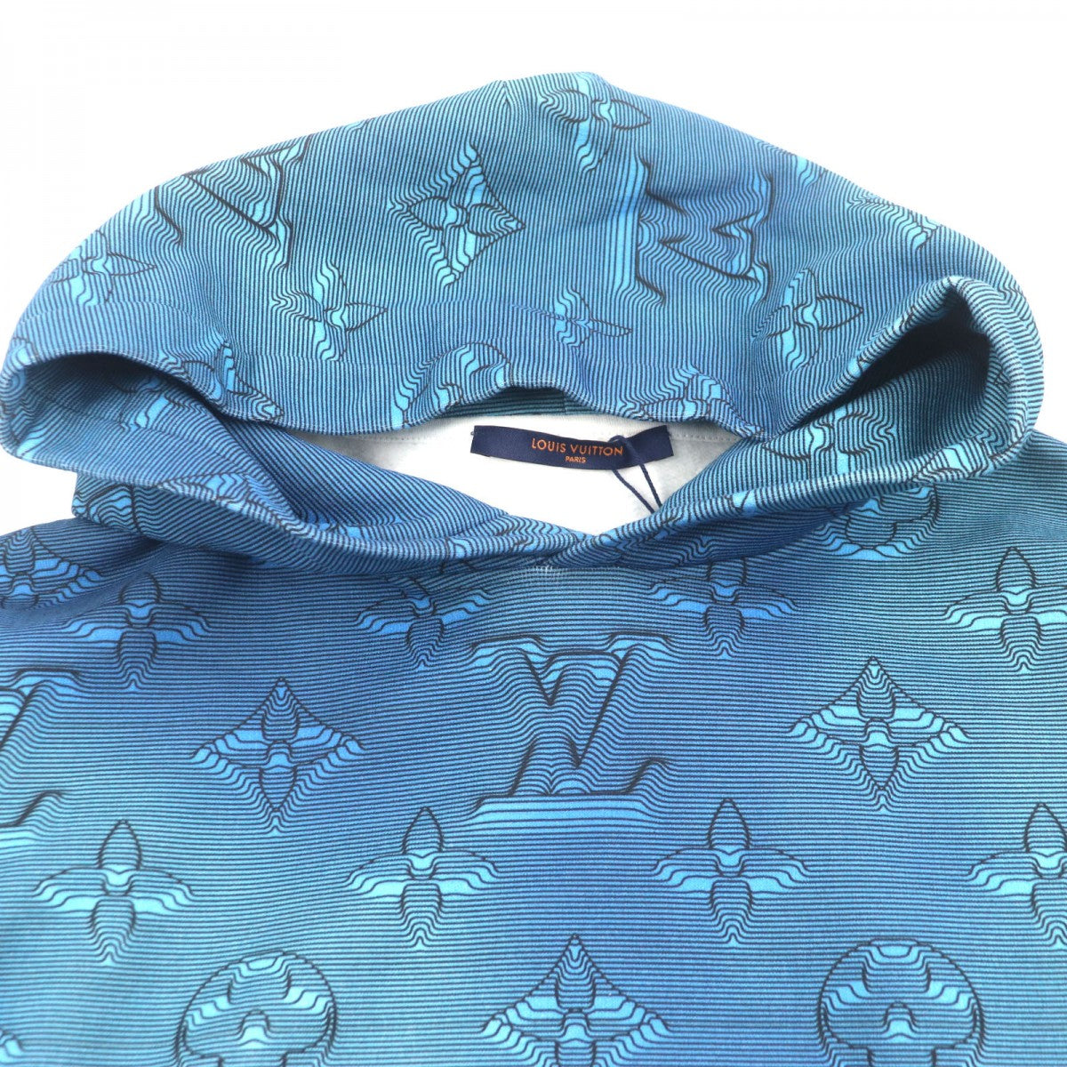 LOUIS VUITTON Hoodie cotton blue 3D monogram M