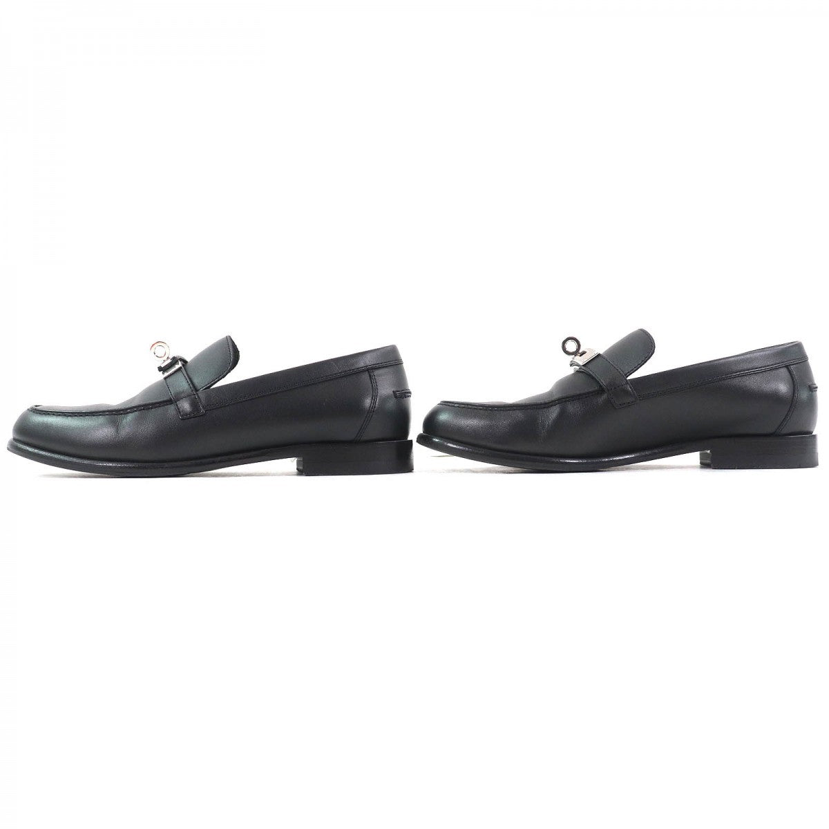 HERMES loafers leather black Desting 35.5