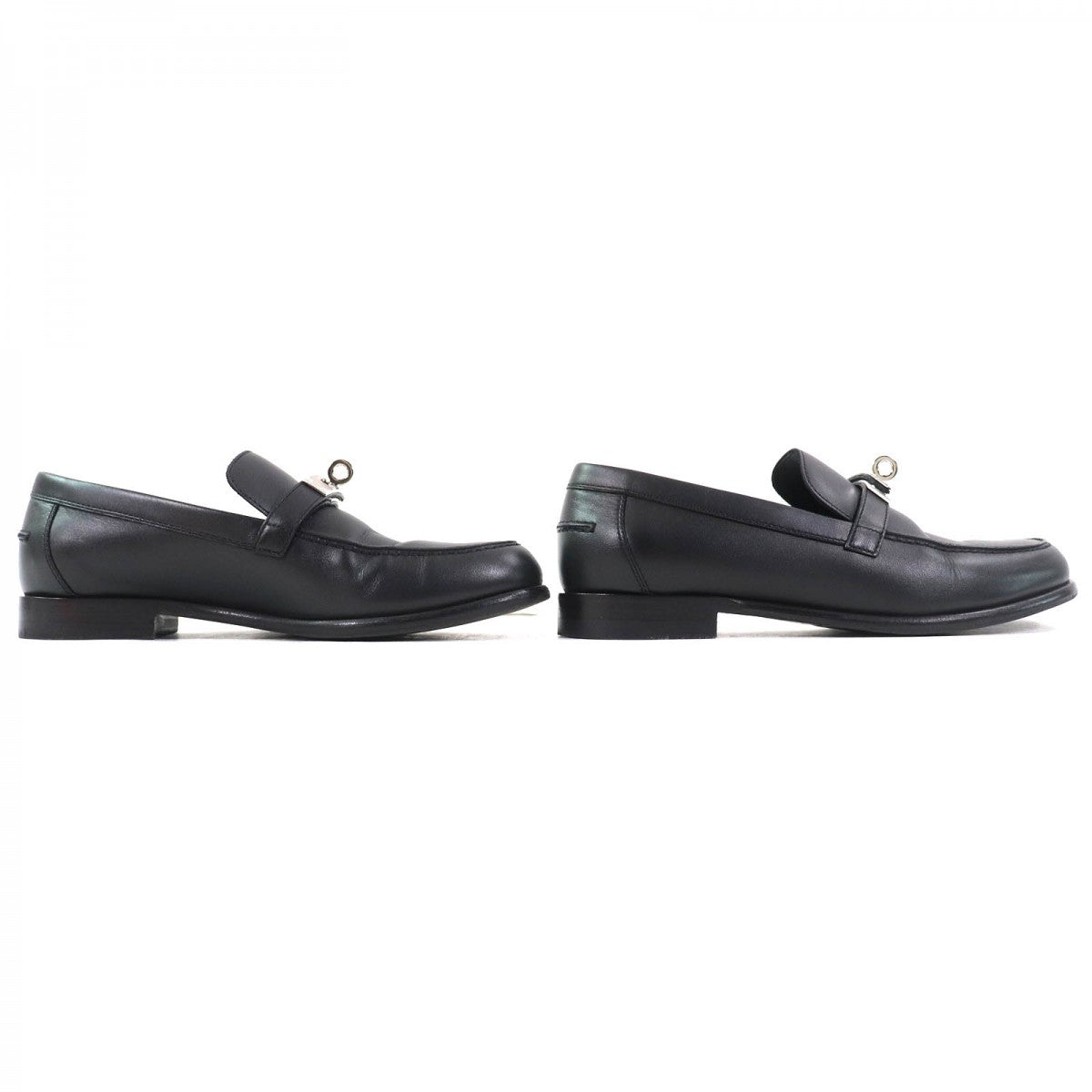 HERMES loafers leather black Desting 35.5