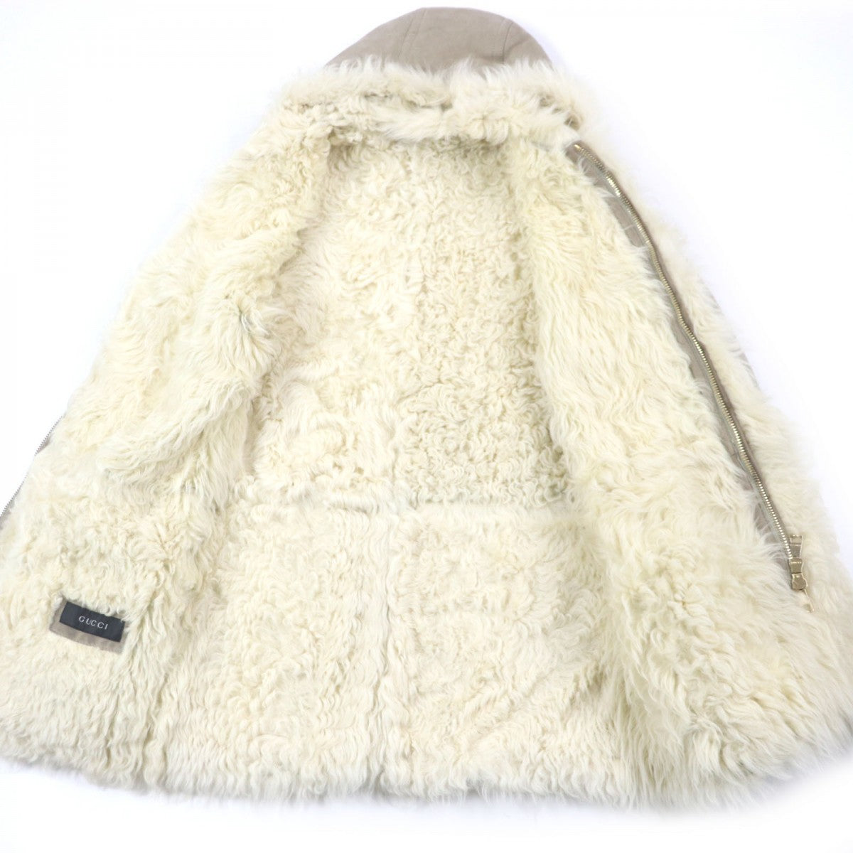 GUCCI Duffel coat Sheep leather beige 46