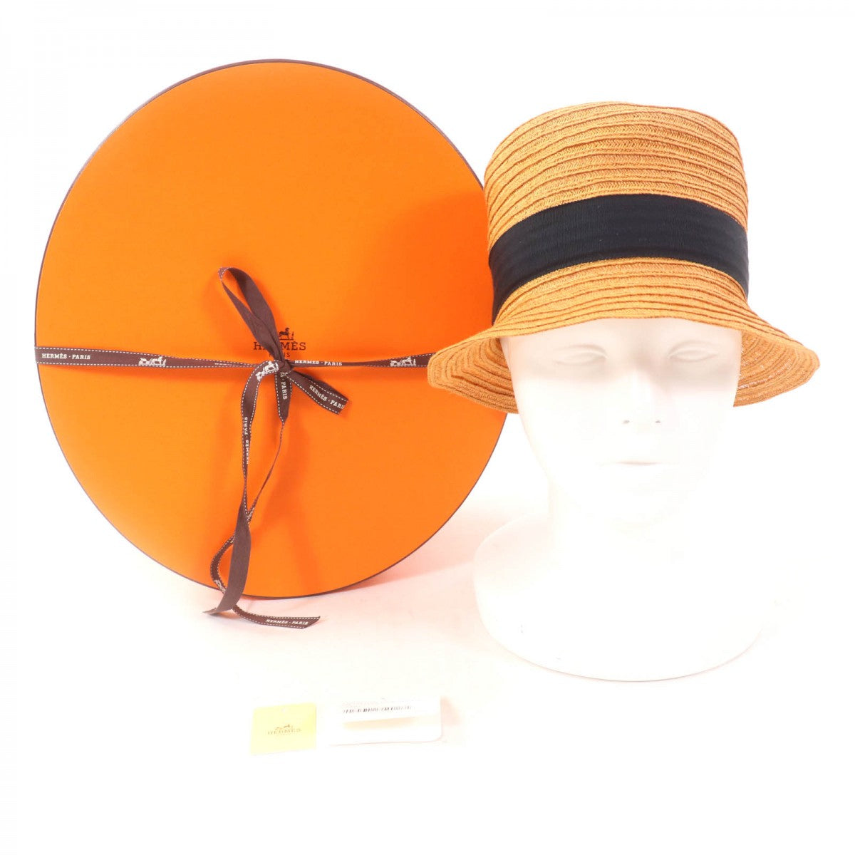 HERMES hat Hemp CARAMEL 58