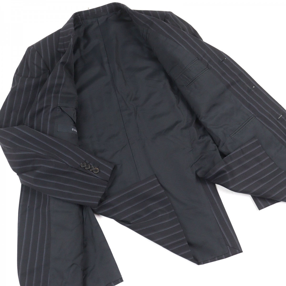 GUCCI setup 21E7F3 wool Navy Striped Pattern 46R