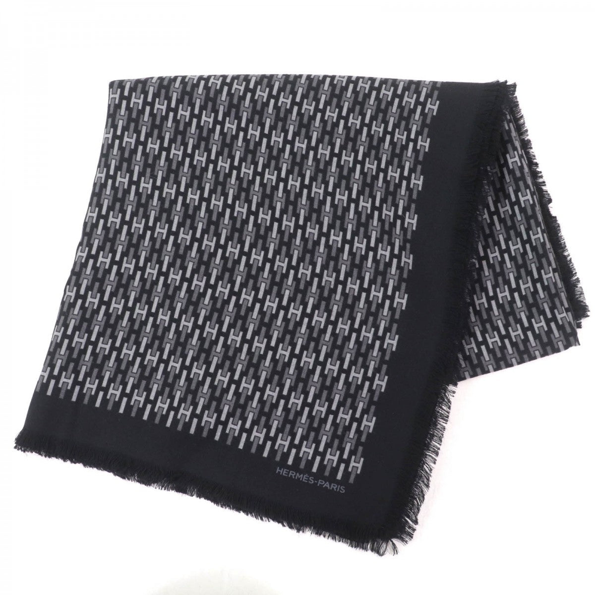 HERMES scarf cashmere Black type