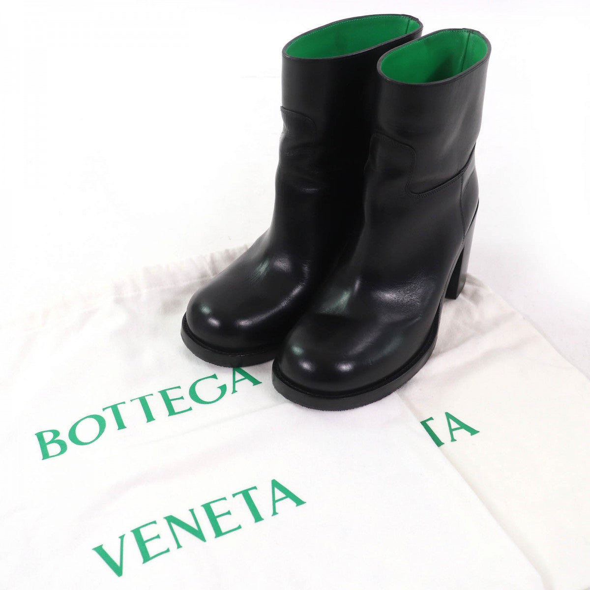 BOTTEGAVENETA short boots 716214 leather black Cavallo 37