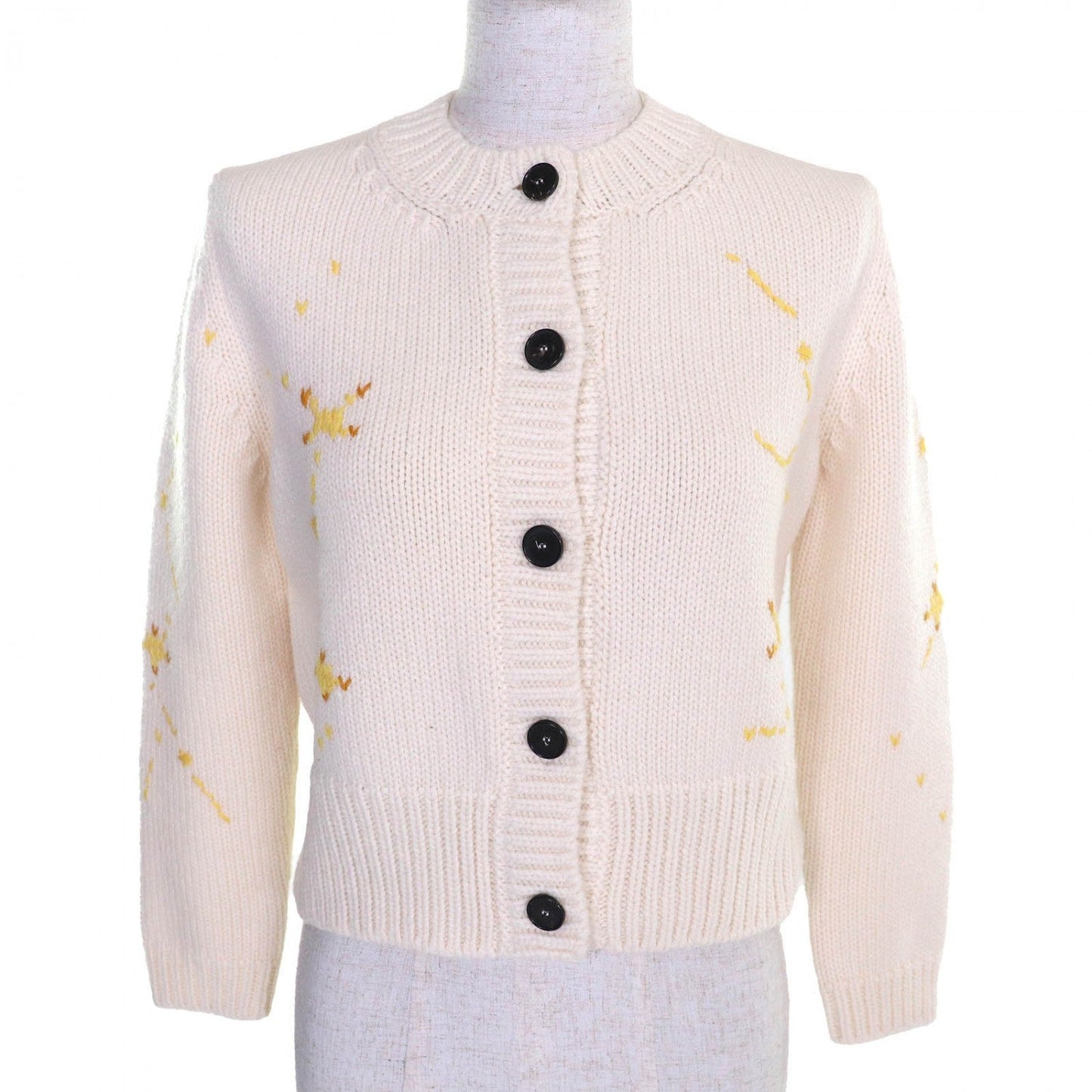 Christian Dior cardigan 244G52LN320 wool Ivory Brown Yellow 38