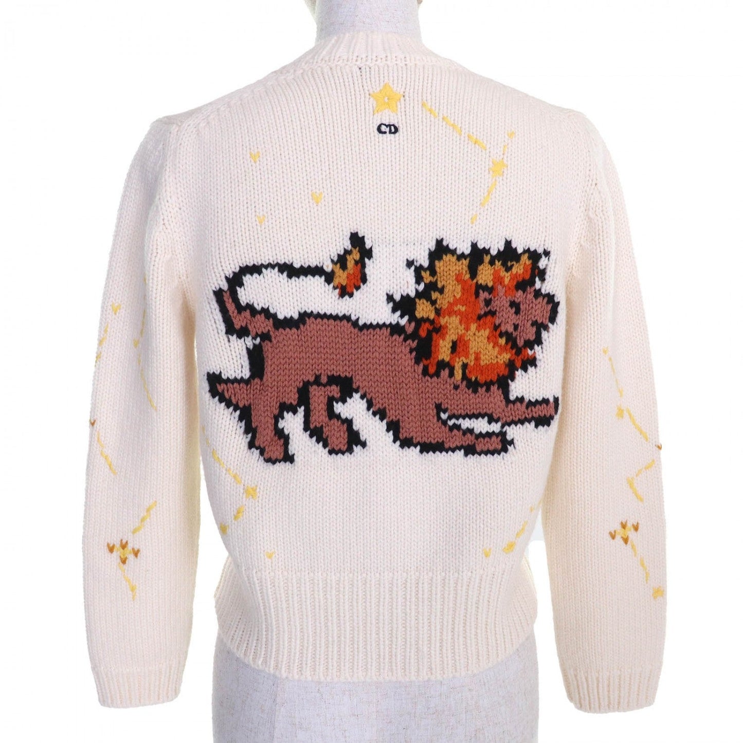 Christian Dior cardigan 244G52LN320 wool Ivory Brown Yellow 38