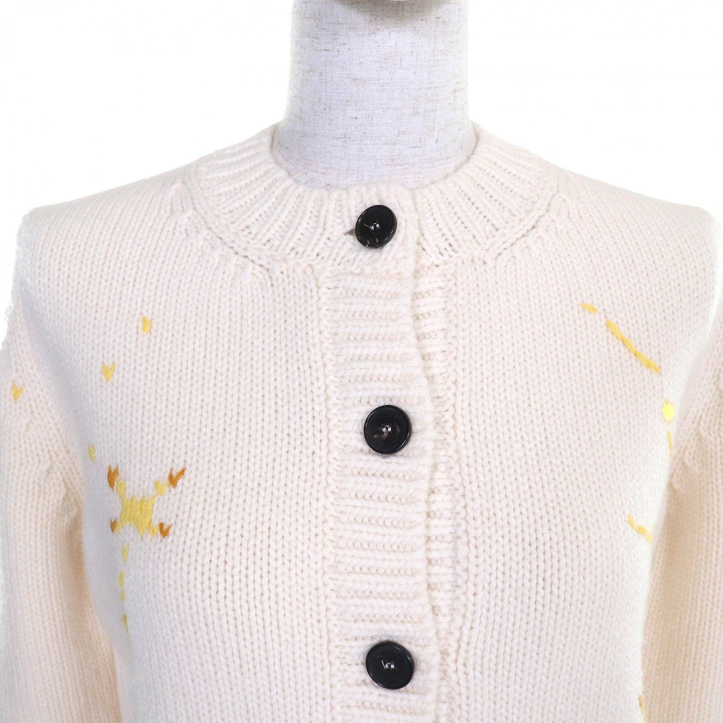 Christian Dior cardigan 244G52LN320 wool Ivory Brown Yellow 38