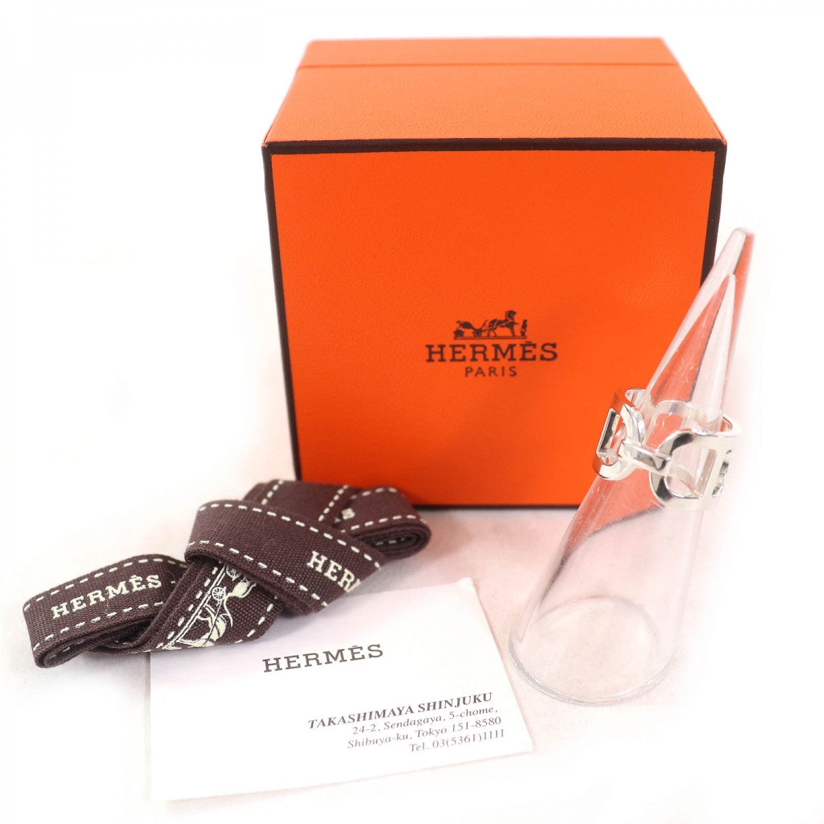HERMES Ring AG925 Silver Ever Chene Dunkle 46