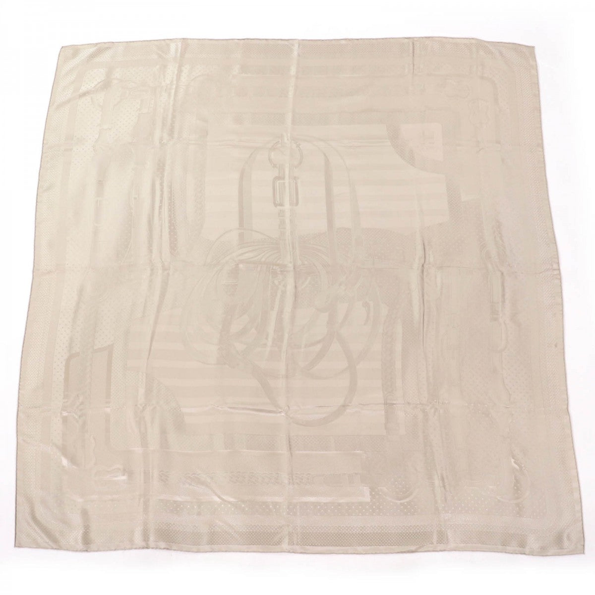 HERMES scarf silk PI/LIN Caregean