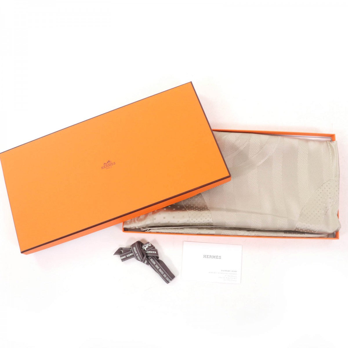 HERMES scarf silk PI/LIN Caregean
