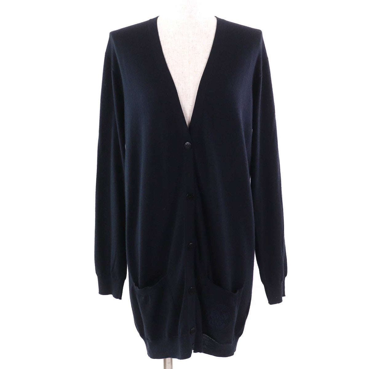 HERMES cardigan cashmere Navy 34