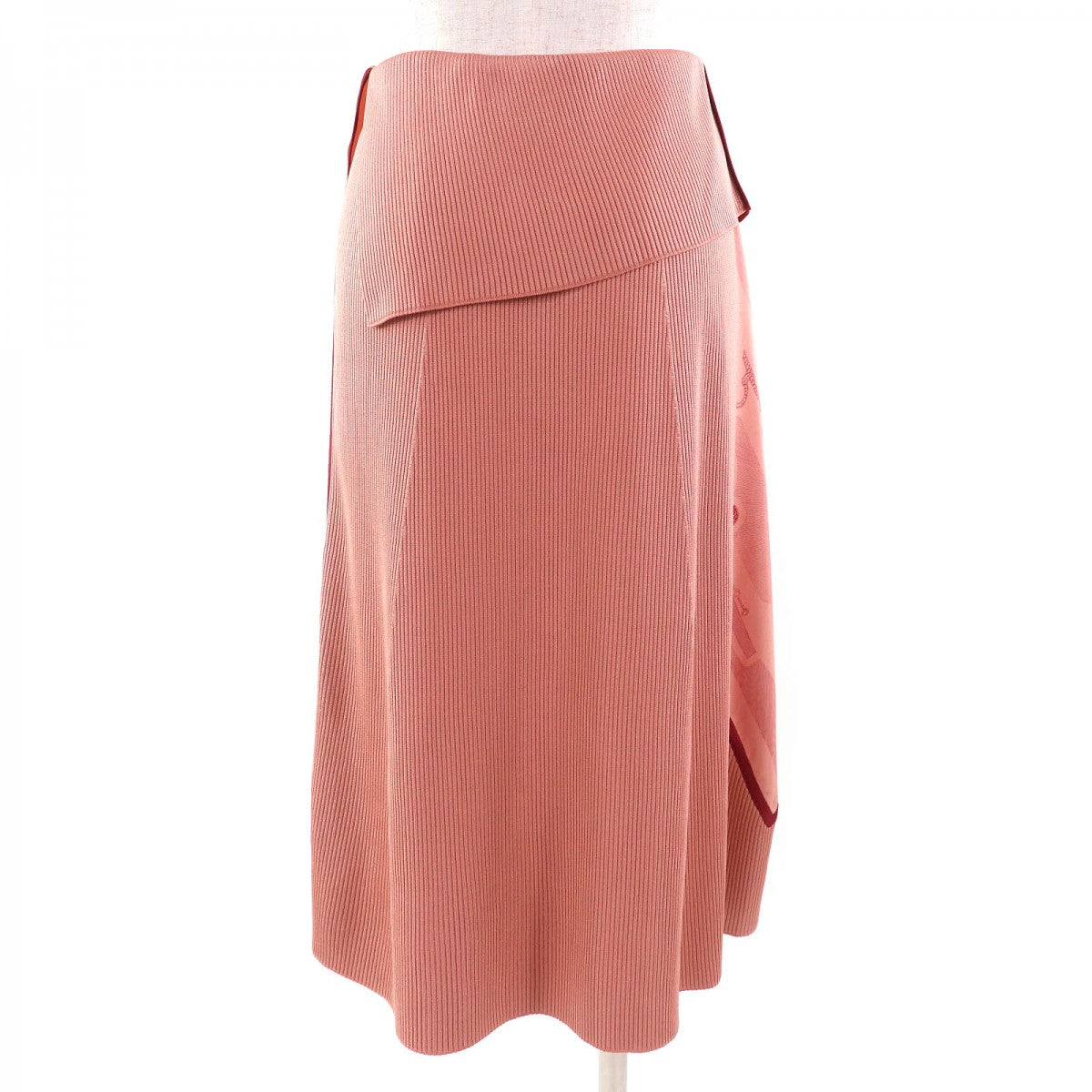 HERMES skirt 2H2830DZ silk Pink type PLANCHE D ETVDE 38