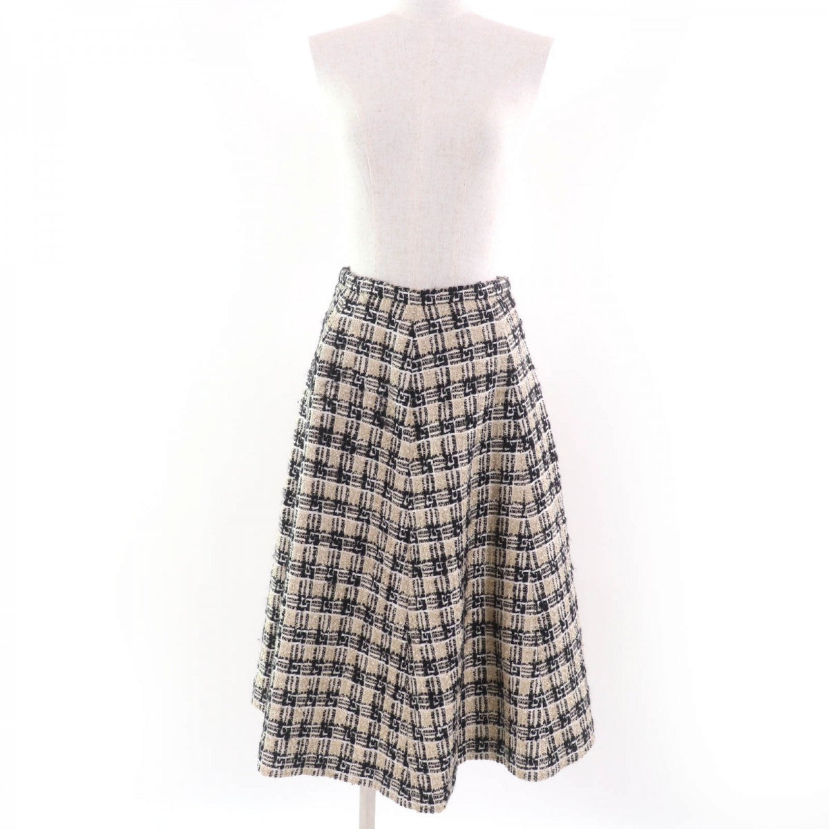 GUCCI Tweed skirt 652126 cotton Gold black 36