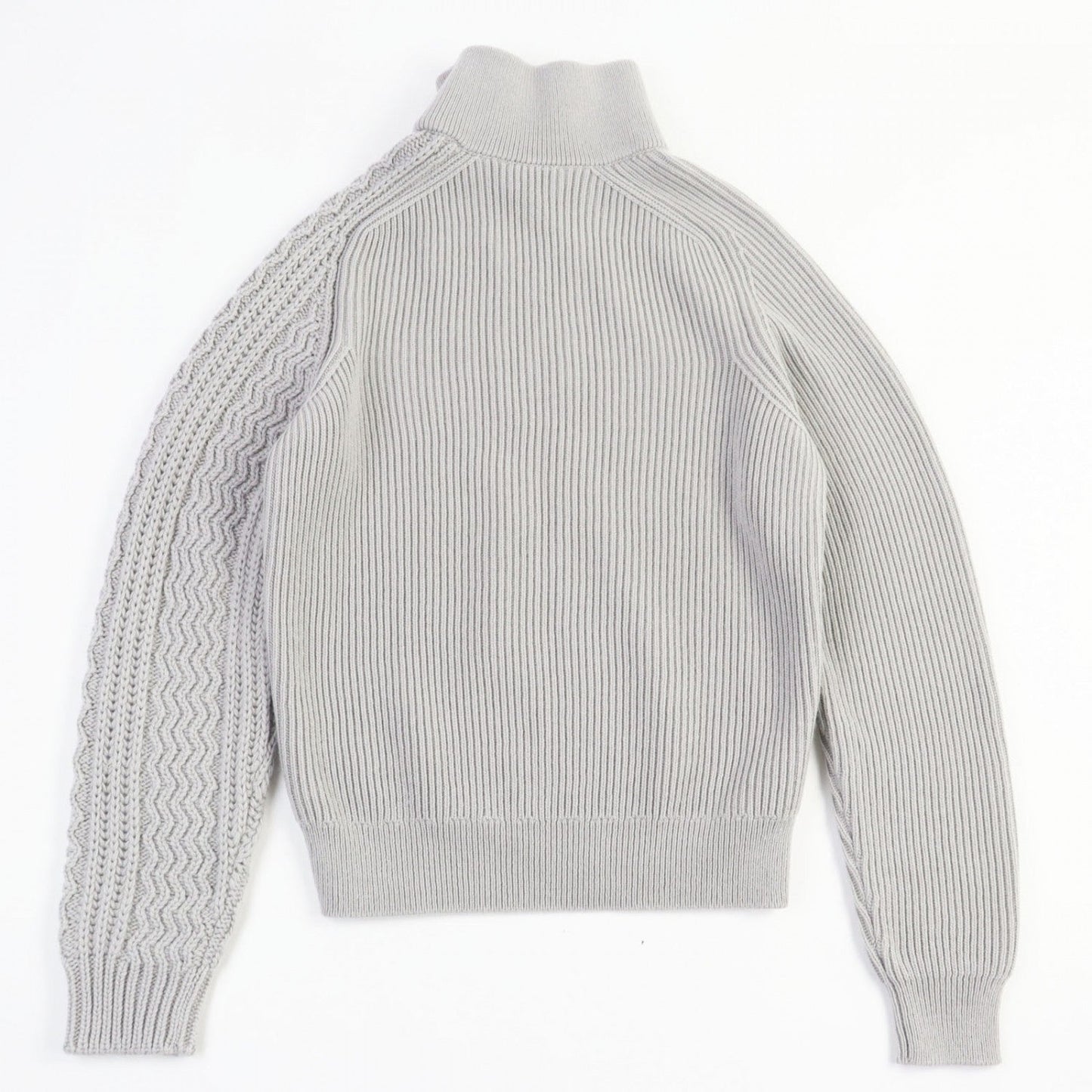 HERMES knit cashmere gray Fisherman graphique S