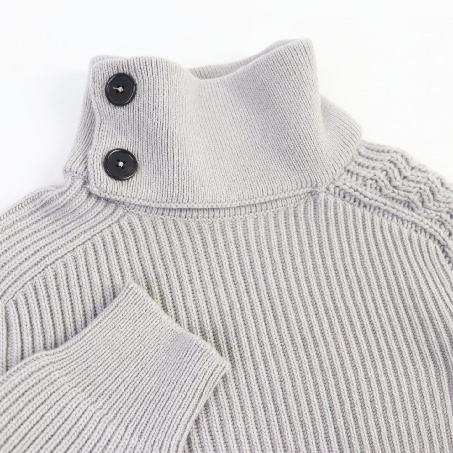 HERMES knit cashmere gray Fisherman graphique S