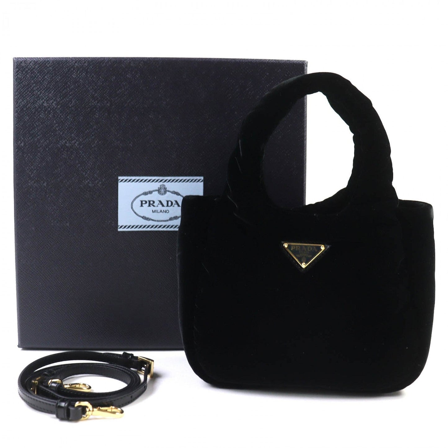 PRADA Shoulder Bag 1BA410 velvet black