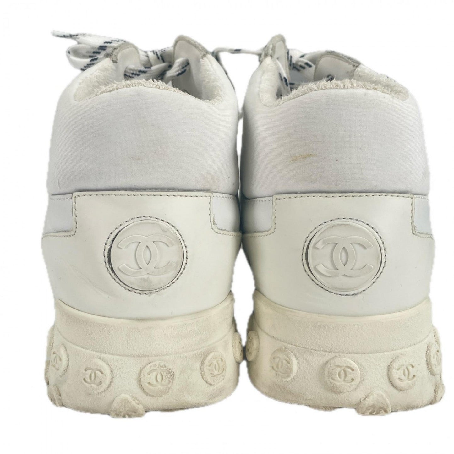 CHANEL High cut sneakers G34459 mesh white 40