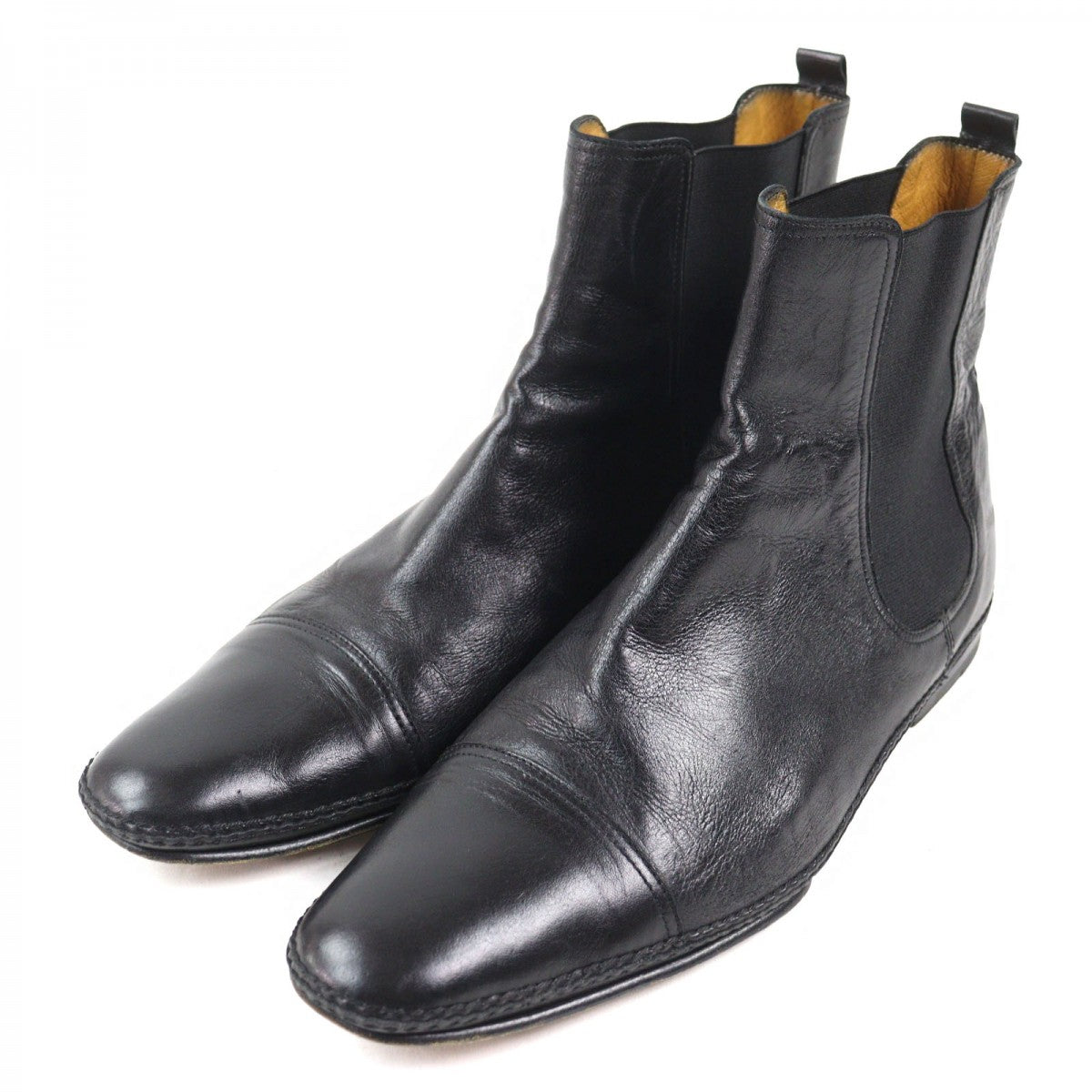HERMES boots leather black 42.5