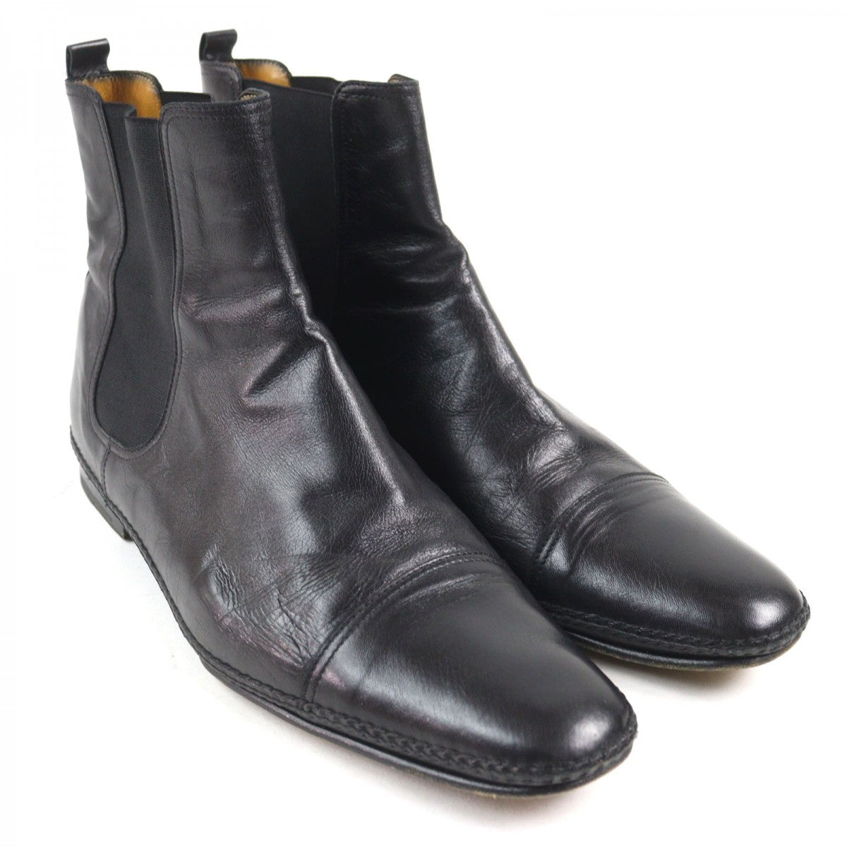 HERMES boots leather black 42.5