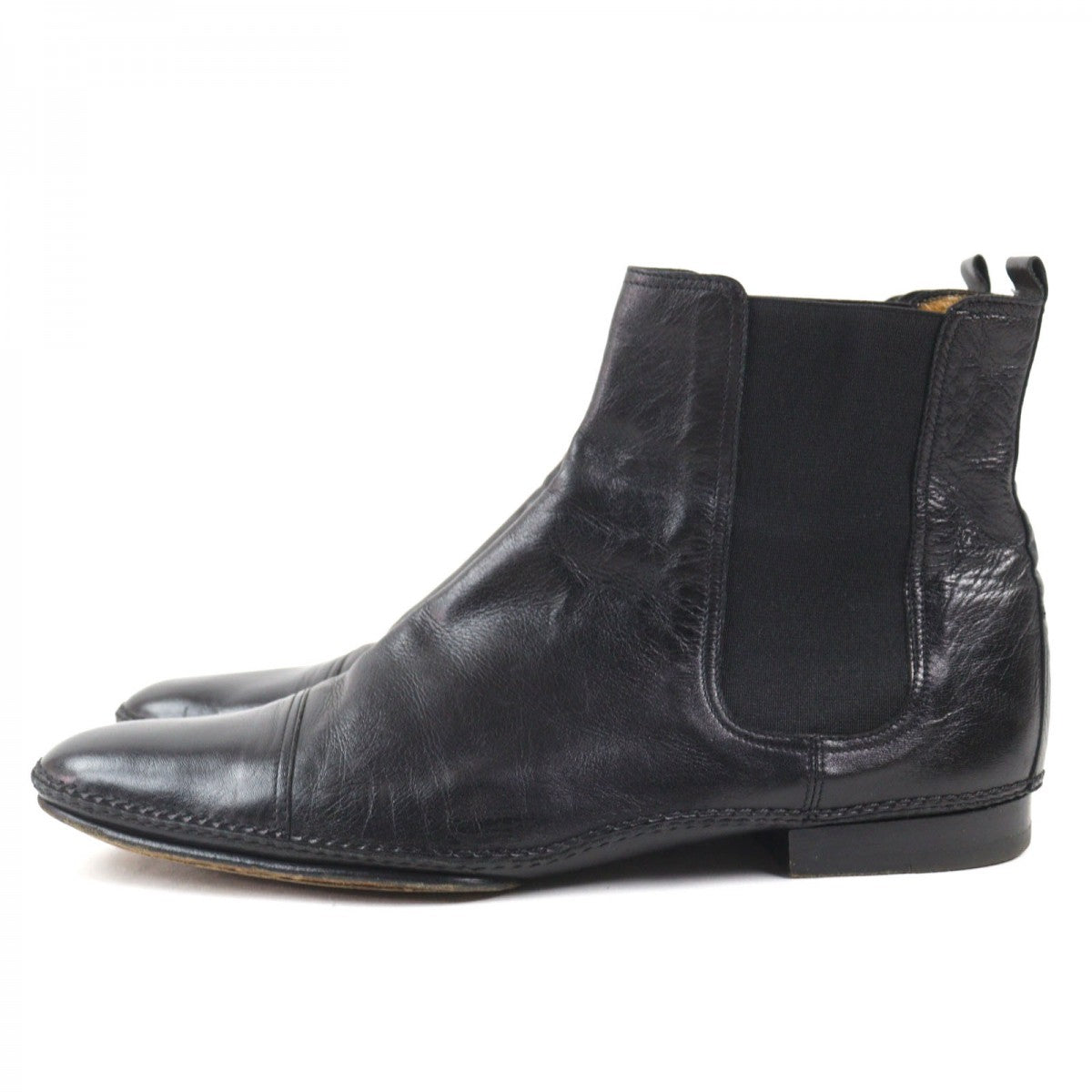 HERMES boots leather black 42.5