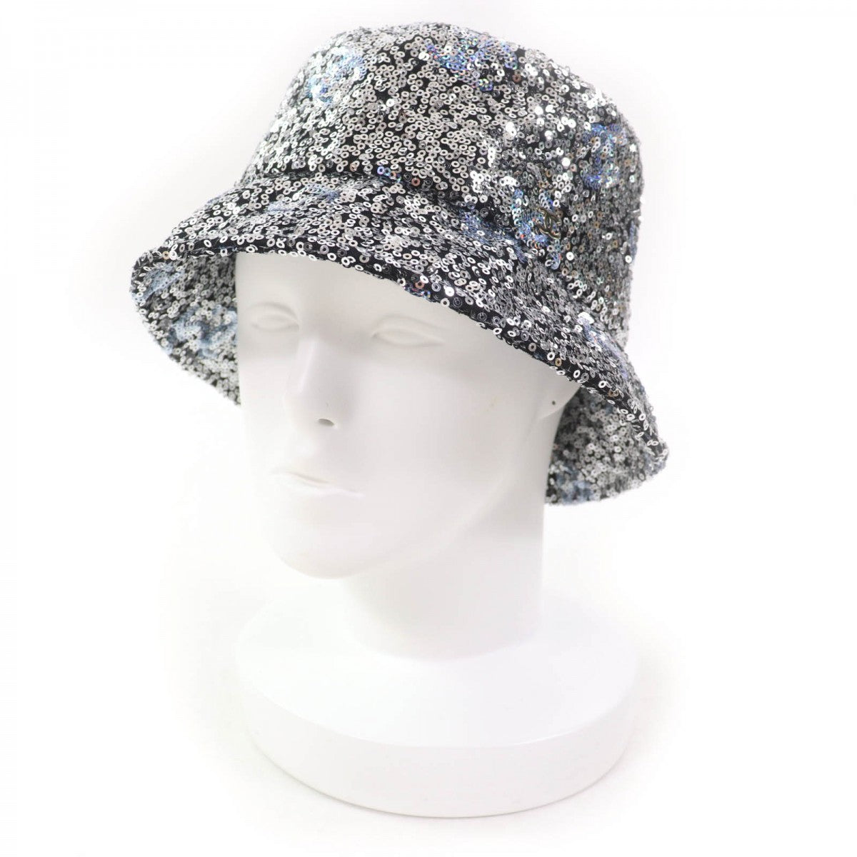 CHANEL hat 24C polyester Silver M