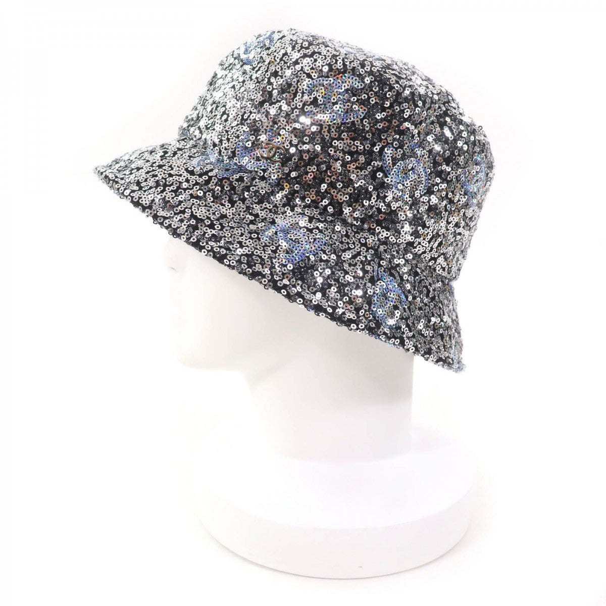 CHANEL hat 24C polyester Silver M