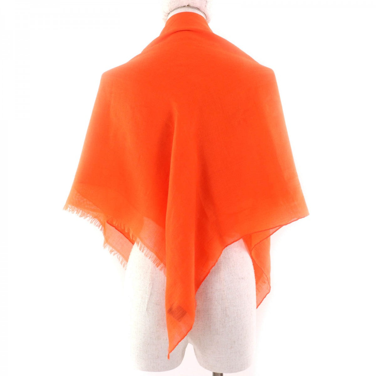 HERMES scarf cashmere Orange Carre110