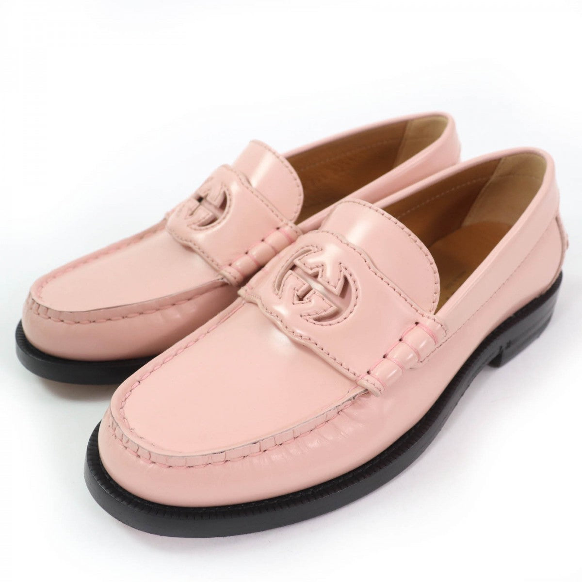 GUCCI loafers 738676 leather pink 35.5